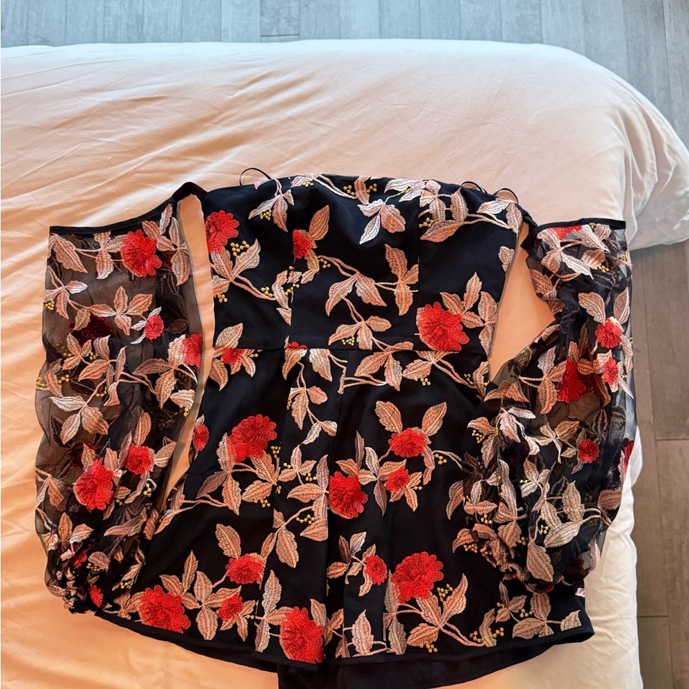 Finders Keepers Black Floral Jumpsuit